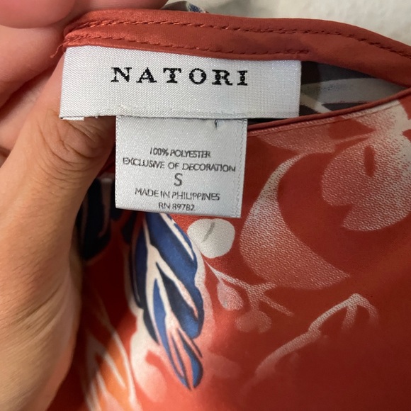 Natori Women's S Satin Strappy Red Green Black Floral Long Gown Slip Dress - Picture 4 of 6